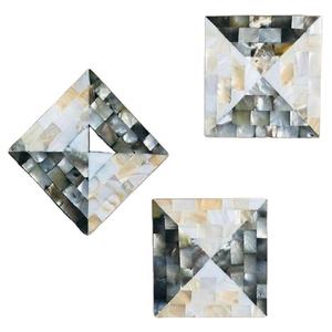 แผ่นรองแก้วกาแฟและชาทรงสี่เหลี่ยมแบบคลาสสิก ทำมือจากเปลือกหอยมุก  รักษ์โลก สำหรับใช้ในร้านกาแฟ หนา 10 มม. - Product Image 1