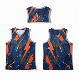 Uniforme de Baloncesto de Fábrica OEM, Transpirable, Duradero, 100% Poliéster, Malla sin Mangas, Personalizable con el Logotipo del Equipo - Product Image 3