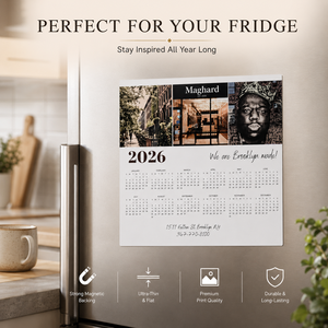Planificateur annuel écologique 2026 pour la cuisine, le bureau, rappel mural, calendrier rectangulaire en caoutchouc, aimant pour réfrigérateur - Product Image 1