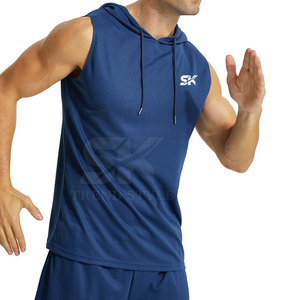 Street Wear <b>Pullover</b> <b>Men</b> Sleeveless Hoodie Plain Solid Color <b>Men</b> Hoodie Best Quality <b>Men</b> Hoodies - Product Image 4