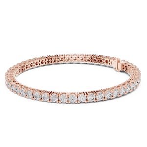 Bracelet unisexe classique en diamant de laboratoire, double fermoir caché, or rose massif 18 carats plaqué rhodium, 6,3 carats, idéal pour offrir, pour les fêtes ou au quotidien - Product Image 1