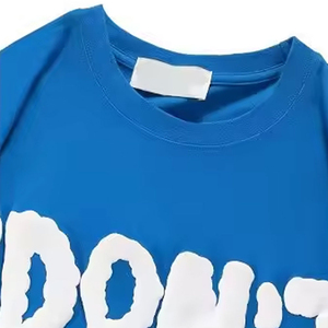 T-shirt Streetwear Vintage Délavé en Coton Lourd, Coupe Oversize, Impression Gonflée Personnalisée, Manches Courtes pour Homme - Product Image 4
