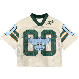 Maillots de football vintage personnalisés avec logo pour team building, coupe courte, imprimé lettres, en mesh, style boxy, pour activités extérieures - Product Image 1