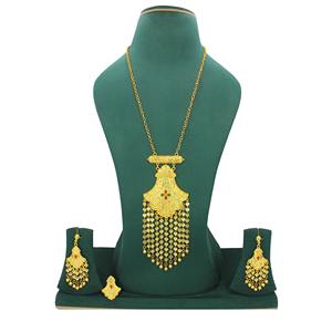 Ensembles de bijoux arabes en laiton plaqué or avec boucles d'oreilles, collection parfaite pour le Ramadan, bijoux de mariée indienne de Dubaï - Product Image 4