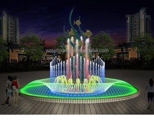 Fontaine d'eau musicale miniature pour jardin Horticlub Flower Basket Dancing LED avec construction en acier inoxydable pour utilisation en extérieur - Product Image 1