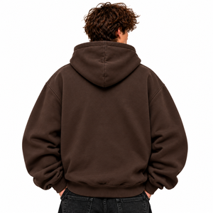 <b>Men</b>’s <b>Brown</b> Black Dragon Floral Graphic Patchwork Pullover <b>Hoodie</b> Premium Streetwear - Product Image 3