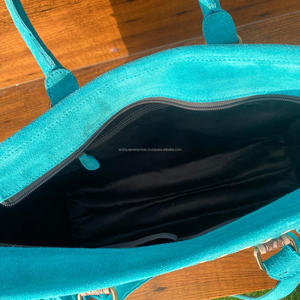 Botte point noir daim cuir frange sac fourre-tout pour femmes Western Turquoise point dissimulé transporter en cuir véritable sac à bandoulière - Product Image 6