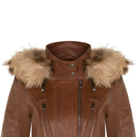 Veste en cuir véritable matelassée marron pour femme, manches longues, vêtement d'hiver haut de gamme