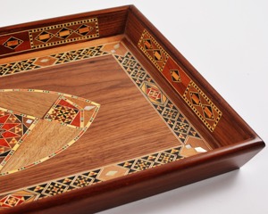 Handmade Wooden Serving Tray Elegant Rectangular Mosaic Tray for Coffee Table or <b>Kitchen</b> <b>Decor</b> Unique Gift for Home - Product Image 5