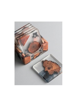 Epoxy Resin <b>Coaster</b> With Gold Flakes Luxury Handmade <b>Drink</b> <b>Coasters</b> For Wedding Gift Housewarming And Restaurant Decoration - Product Image 1