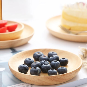 Platos y Vajilla Clásicos de Madera de Roble Macizo para Frutas, Pan, Bocadillos, Filetes y Fiestas - Product Image 3