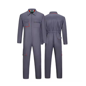 Combinaison de travail unisexe JNA Group, bleu foncé avec bordure orange, bretelles réglables, plusieurs poches, usage industriel, polyester, certifiée CE - Product Image 4