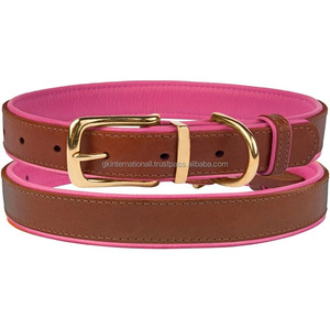 Collar de perro de cuero hecho en La India de gran oferta en muchos colores y tamaños personalizados con herrajes ajustables de acero inoxidable - Product Image 4