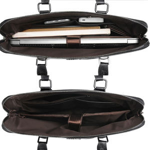 Premium Genuine Leather Laptop Bags Business Handbag Waterproof Eco-Friendly High Quality Organizational Pockets <b>Travel</b> Bag - Product Image 2