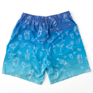 Shorts de Baño para Hombre, Estampado Degradado Azul, Cintura Elástica, Secado Rápido, Estilo Casual - Product Image 2