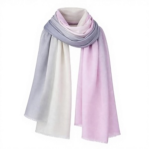 Estola de Diseño de Lujo VIC de Cachemira y Lana Fina, Tricolor Degradado, Transpirable, para Invierno, Unisex, para Uso Diario en Exteriores, Tamaño 70 x 200 cm - Product Image 1