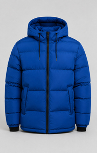 Blouson d'hiver matelassé pour homme 2023, rouge, avec logo frontal, à capuche, fermeture éclair, coupe-vent, doublé, séchage rapide, respirant, léger - Product Image 4