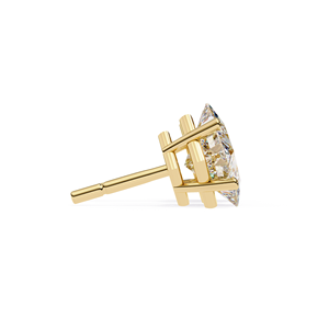 REYES Precio al por Mayor, Joyería de Plata de Ley 925 para Aniversario, Certificado GRA, Pendientes de Moissanita de Corte Princesa de 2.5 Quilates y Oro de 14K - Product Image 3