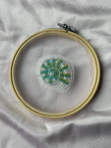 Handmade Beaded Shell <b>Bag</b> <b>Charm</b>, Coastal Keychain Purse Accessory - Product Image 4