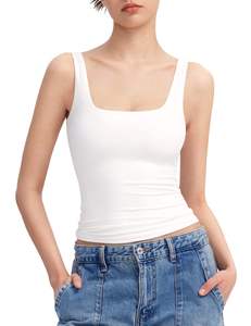 Top corto de punto sin espalda con diseño hueco y espalda cruzada para mujer, chaleco sexy de color liso, camiseta para mujer - Product Image 6