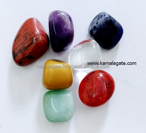 Juego de Cristales Tallados de 7 Chakras Naturales, Piedras Pulimentadas y Rodadas para Sanación, Estilo Mascota, Bola y Globo - Product Image 6
