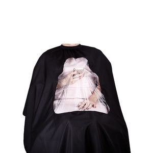 Cape de coiffure professionnelle imperméable en polyester avec fenêtre de visualisation pour coupe de cheveux, tablier pour coiffeurs et barbiers - Product Image 3