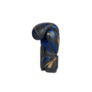 Boxing Gloves Blue <b>Black</b> Gold PU Leather <b>Velcro</b> Closure Breathable Training Gear Universal - Product Image 2