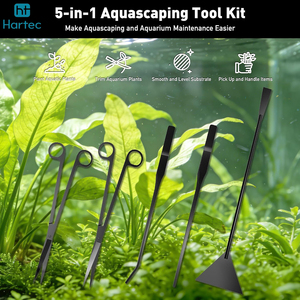 Kit de Herramientas para Acuarios de Acero Inoxidable Negro Mate, Tijeras para Recortar Plantas Acuáticas, Pinzas, Juego de Mantenimiento para Peceras - Product Image 4