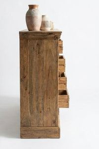 Aparador Rústico Tradicional Hecho a Mano con Madera de Mango Sólida, con 2 Puertas y 3 Cajones, Diseño Modular Ecológico para Comedores - Product Image 4