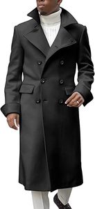 Manteau long élégant pour homme à double boutonnage, léger et résistant à l'eau, pour l'hiver, idéal pour les occasions formelles et le style décontracté - Product Image 5