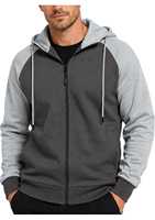 Sweat à capuche tricoté en molleton bicolore 300g pour homme, avec fermeture éclair, blocs de couleur, poches et cordon de serrage, style décontracté et sportif, écoresponsable