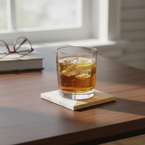 Ensemble de tapis et de dessous-de-plat ronds modernes écologiques en bois naturel AG Elements, diamètre 10 cm, tapis de table décoratifs - Product Image 3