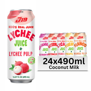 เครื่องดื่มน้ำผลไม้ลิ้นจี่490มล. พร้อมเยื่อกระดาษ J79 OEM/ODM ฉลากตามสั่ง - Product Image 1