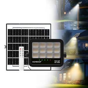 Projecteur solaire LED Homehop 100W, étanche, sans fil, automatique, pour extérieur, maison, jardin, balcon, terrasse (3 couleurs) - Product Image 1