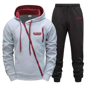 Conjunto Deportivo de Primera Calidad para Hombre, Modelo 2026, en Felpa Técnica, 100% Algodón, con Capucha, Dos Piezas, para Entrenamiento - Product Image 1