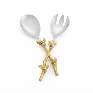 Ensemble de couverts minimalistes en métal noir avec manche, finition miroir, fourchette et cuillère, compatibles lave-vaisselle, pour la restauration - Product Image 5