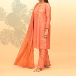 Traje Cambric Serigrafiado de 3 piezas para mujer PS4036 Conjunto de pantalones cómodos y elegantes - Product Image 3