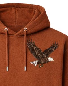 Sweat à capuche homme marron rouille avec logo Aigle, coupe oversize, en molleton épais, avec poche kangourou, style streetwear personnalisé, pour fabricants - Product Image 5