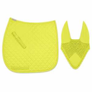 Almohadilla acolchada verde lima para silla de montar, cubrecuello de malla transpirable, conjunto de ropa de equitación unisex, material personalizado, estampado digital, 140g - Product Image 1