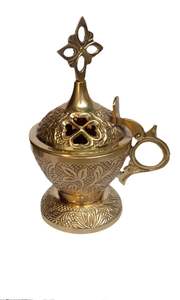 Elegante quemador de incienso Bakhoor de latón con tapa para quemar incienso Oud Bakhoor, uso tradicional árabe para fragancia del hogar. - Product Image 6