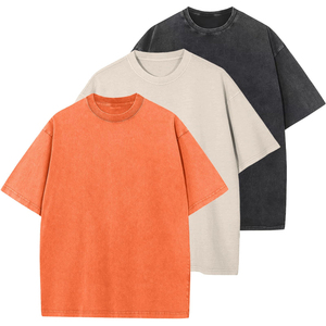 T-shirt léger en tissu coupe classique pour femme, délavé à l'acide, respirant et à séchage rapide, également disponible pour homme - Product Image 1