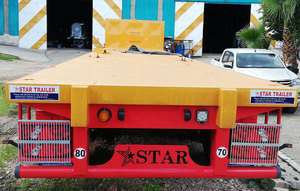 รถพ่วงพื้นเรียบเหล็กสำหรับงานหนักแบบขายส่ง พร้อมผ้าม่านคลุม - Product Image 4