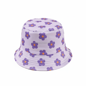 Chapeau Bob Unisexe Violet à Motifs Floraux Personnalisé OEM Vente en Gros - Product Image 5