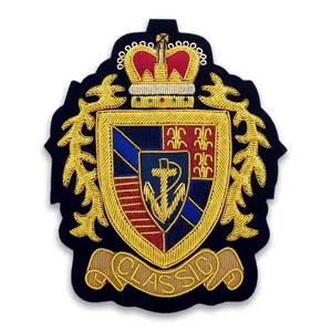 Hand Embroidered Badges with Sequins and Metal Decorations Button on Badge <b>Type</b> Made in Pakistan Custom Decorative Patches - Product Image 4