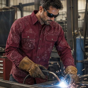 Wholesale <b>Men's</b> Western Fire Resistant FR Welding Clothing Work <b>Overalls</b> with Safety Workwear Features Fire Resistant Shirt - Product Image 6