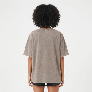 เสื้อยืดโอเวอร์ไซส์สไตล์วินเทจลายซัมเมอร์แอซิดวอชสีดำ เสื้อยืดเปล่าสำหรับใส่โลโก้แบบกำหนดเอง ดีไซน์ใหม่ เสื้อยืดลำลองสำหรับผู้หญิง - Product Image 3