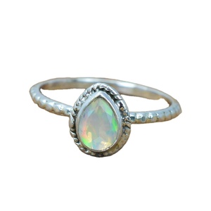 Ethiopian <b>Opal</b> Oval Cut Natural Gemstone 925 Sterling Silver Platinum Plated Claw Setting Engagement <b>Ring</b> Handmade Unisex Third - Product Image 1