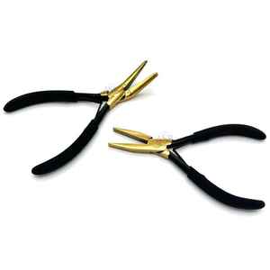 Pince à extensions capillaires à bout plat, logo personnalisé, noir et or, en acier inoxydable, outils multifonctionnels pour extensions capillaires - Product Image 6