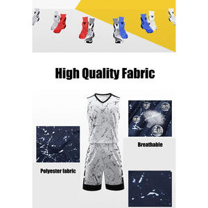 Ensemble de maillots de basket 100 % polyester, tendance, respirant, pour hommes - Product Image 4