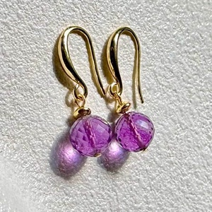 <b>Purple</b> Amethyst Stud Earrings 925 Sterling Silver 14K Gold Plated February Birthstone Jewelry Gift For Her - Product Image 6